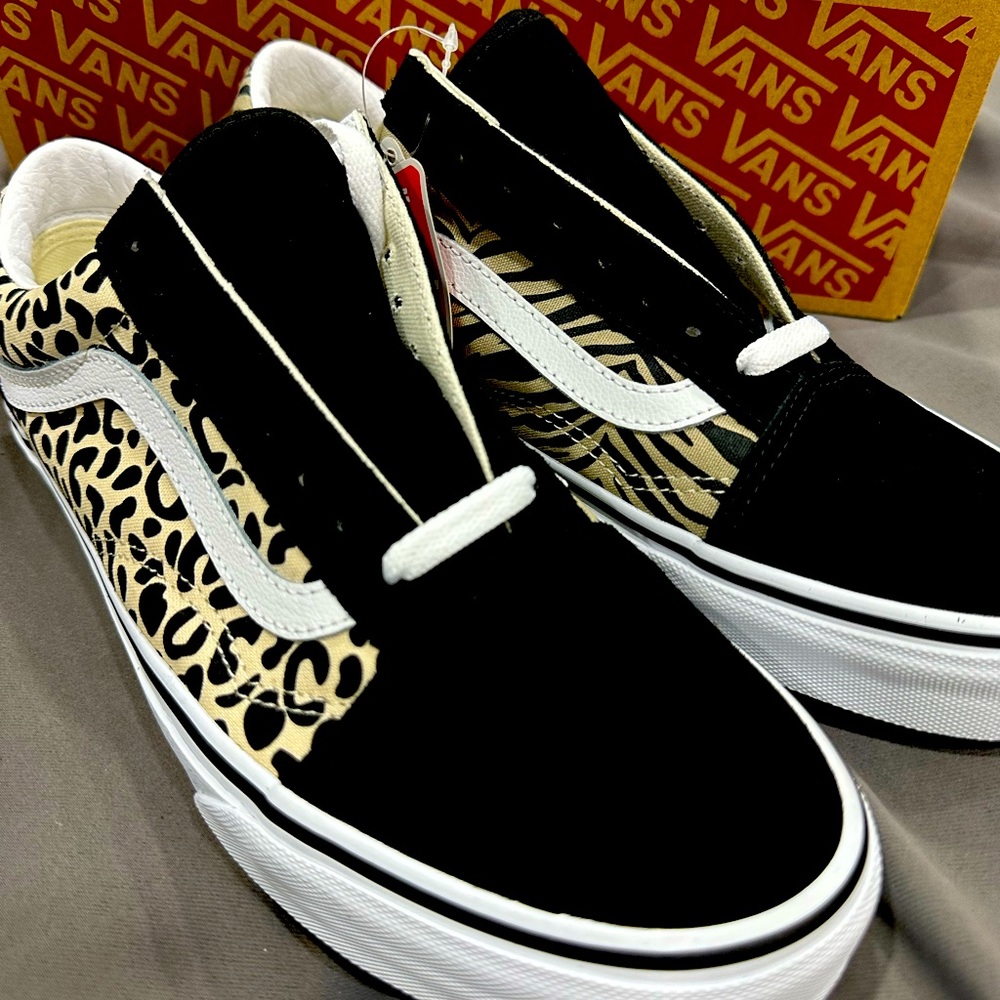 Vans size 11 leopard print